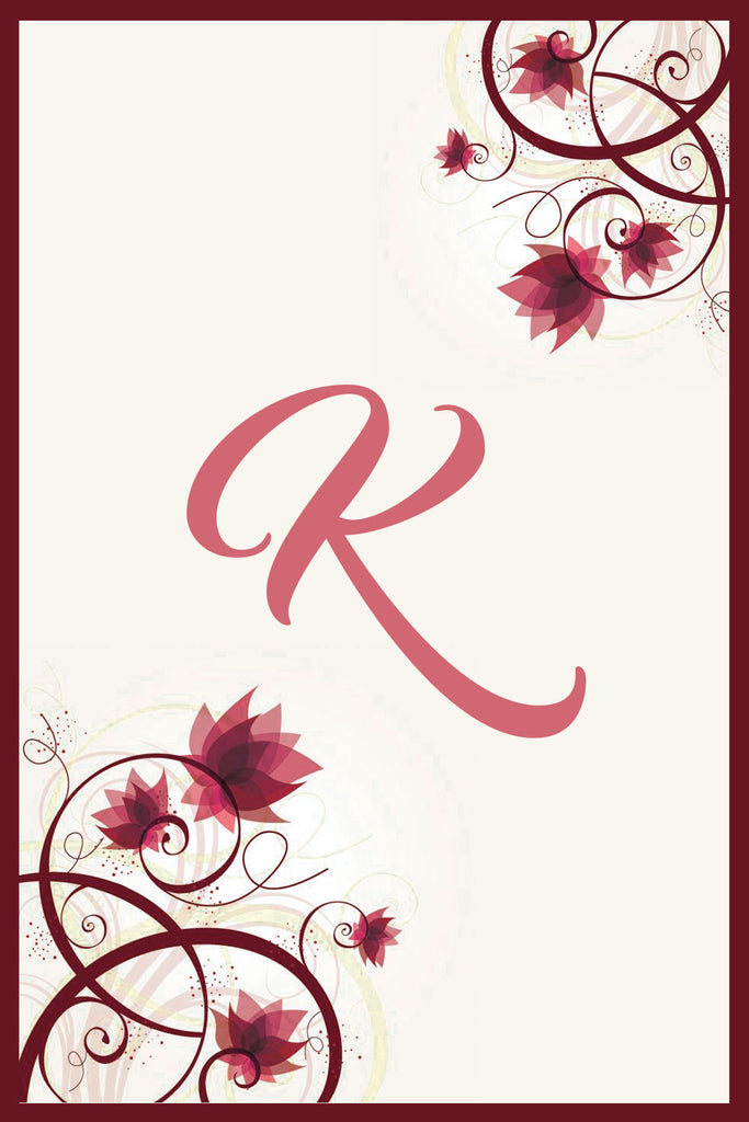 Corner Flowers Monogram Card
