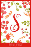 Flowers & Berries Monogram Card