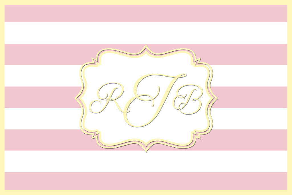 Pink and Yellow Monogram Card