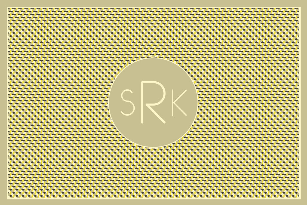Diamond Printed Monogram Card