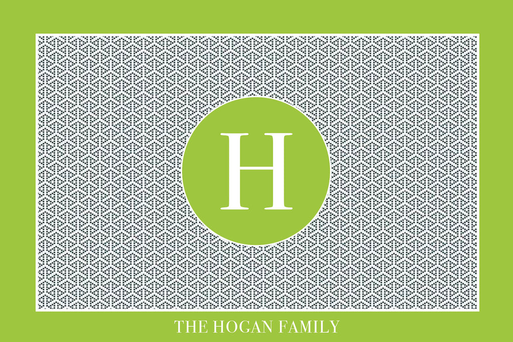 Green Border Monogram Card