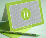 Green Border Monogram Card