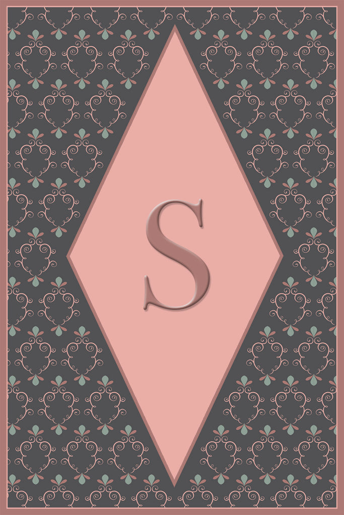Center Diamond Monogram Card