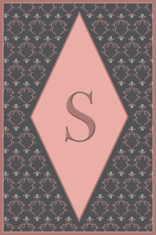Center Diamond Monogram Card