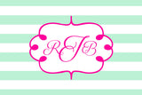 Light Green and Pink Monogram Card