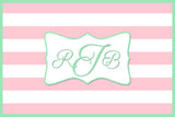 Pink and Turquoise Monogram Card