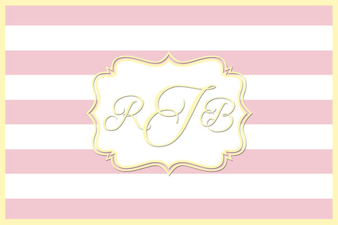 Pink and Yellow Monogram Card