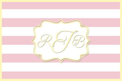 Pink and Yellow Monogram Card