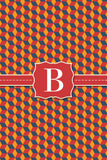Red Patterned Monogram Card