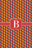 Red Patterned Monogram Card