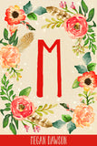 Ring of Flowers Monogram Card