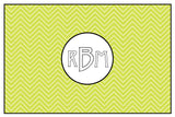 Lime Green Zig Zag Monogram Card