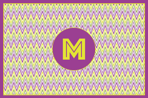 Purple Zig Zag Monogram Card