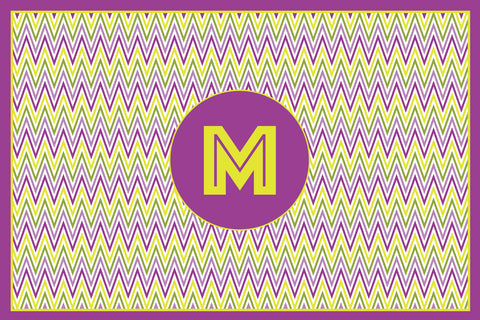 Purple Zig Zag Monogram Card