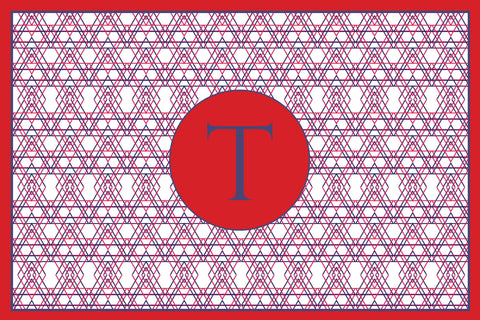 Red Criss-Cross Monogram Card
