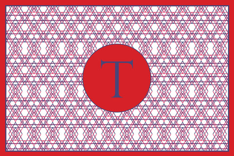 Red Criss-Cross Monogram Card