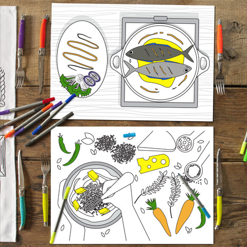 Food Themed Doodle Placemats