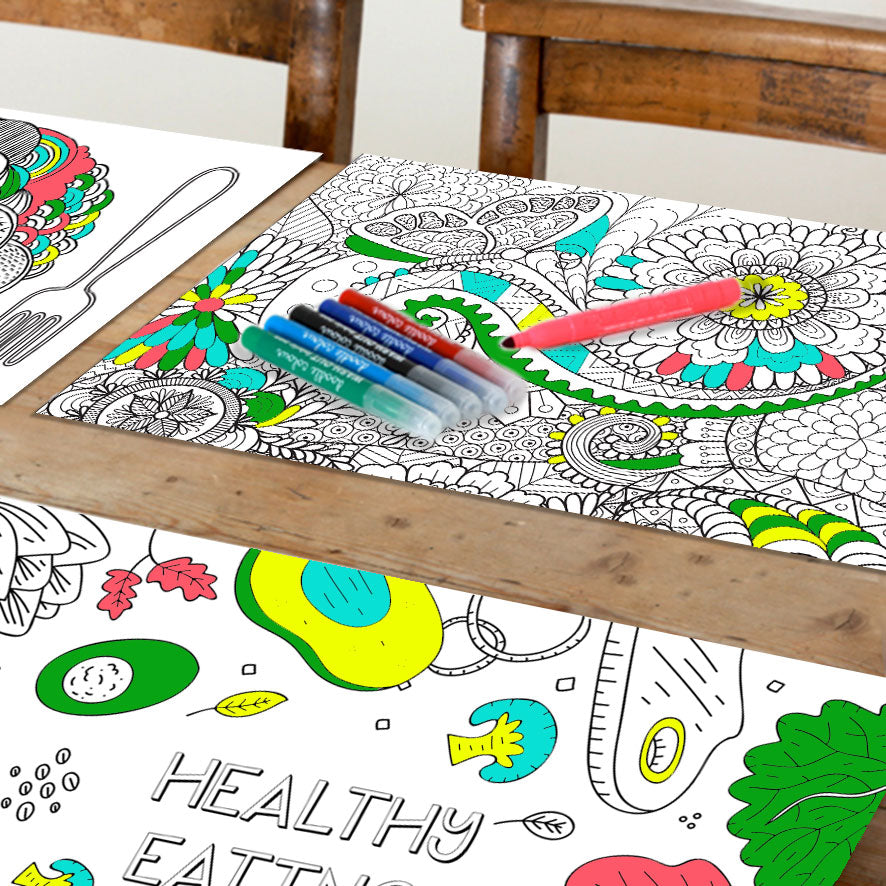 Girls Themed Doodle Placemats