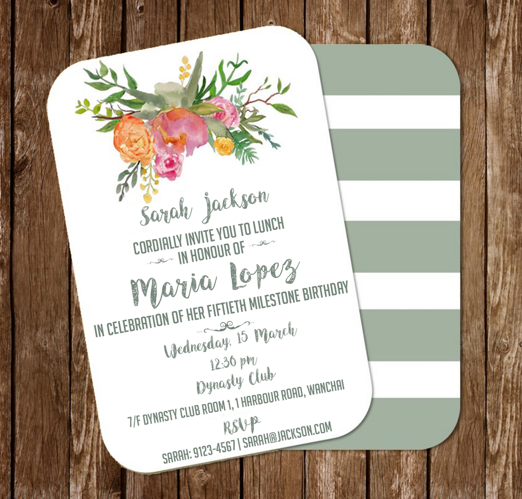 Floral Birthday Invitation