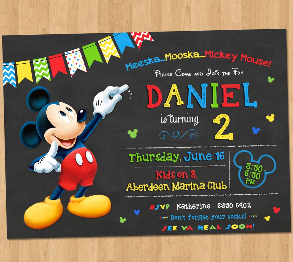 Mickey Mouse Party Invitation