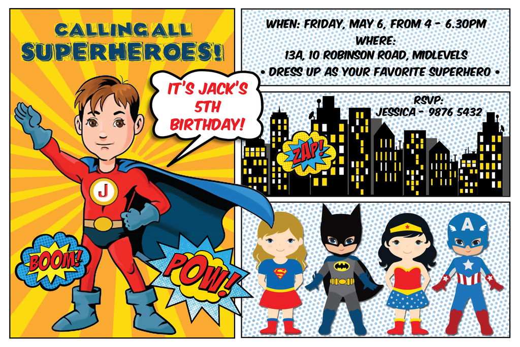 Super Hero Party Invitation